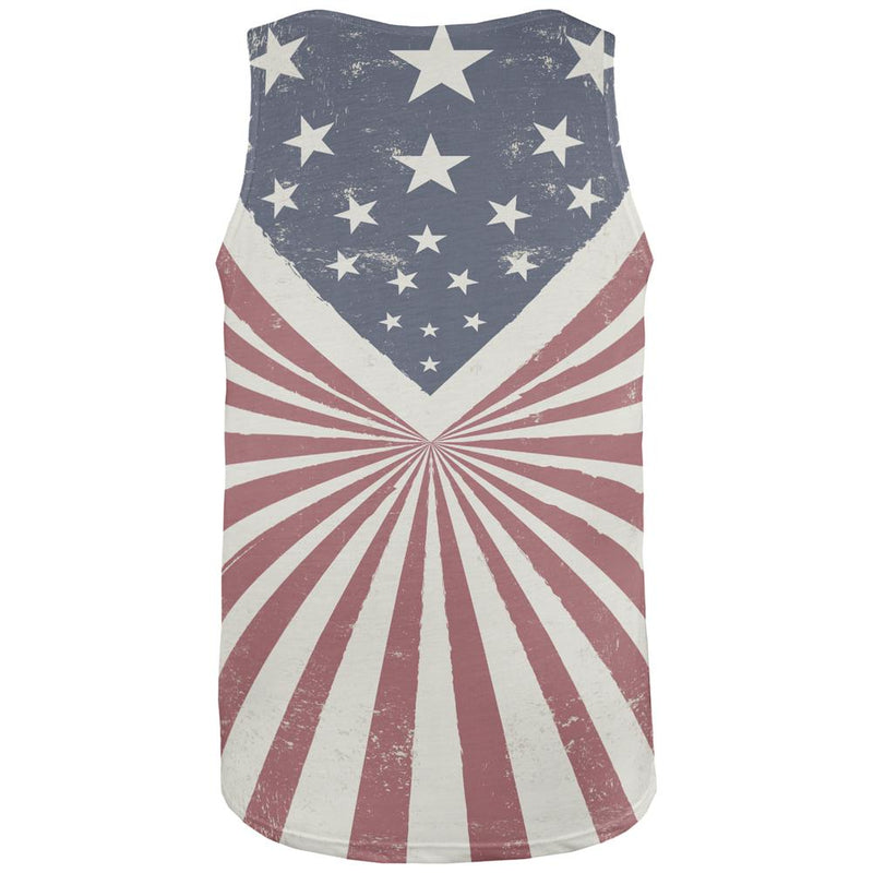 4th of July Born Free Distressed American Eagle All Over Mens Tank Top Men's Tank Tops Old Glory
