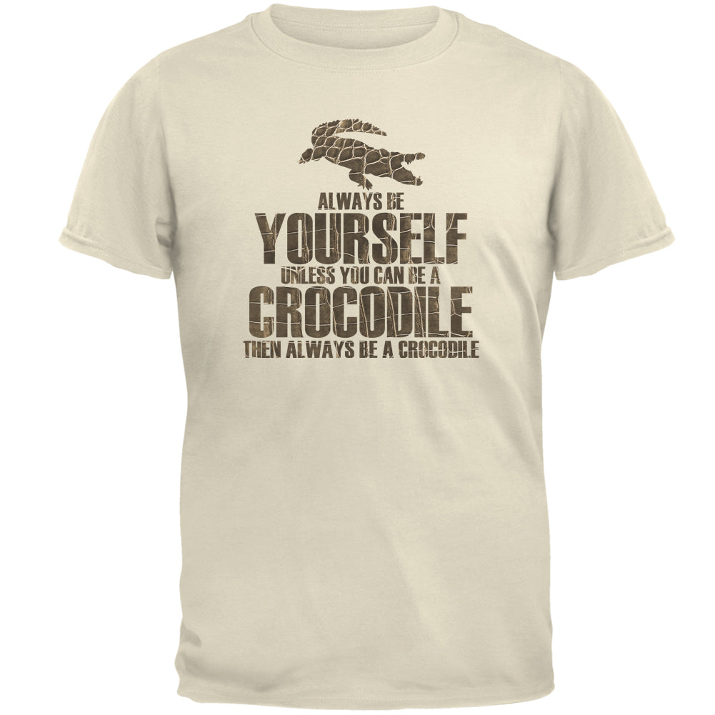 Always Be Yourself Crocodile Mens T Shirt Men's T-Shirts Old Glory 2XL White