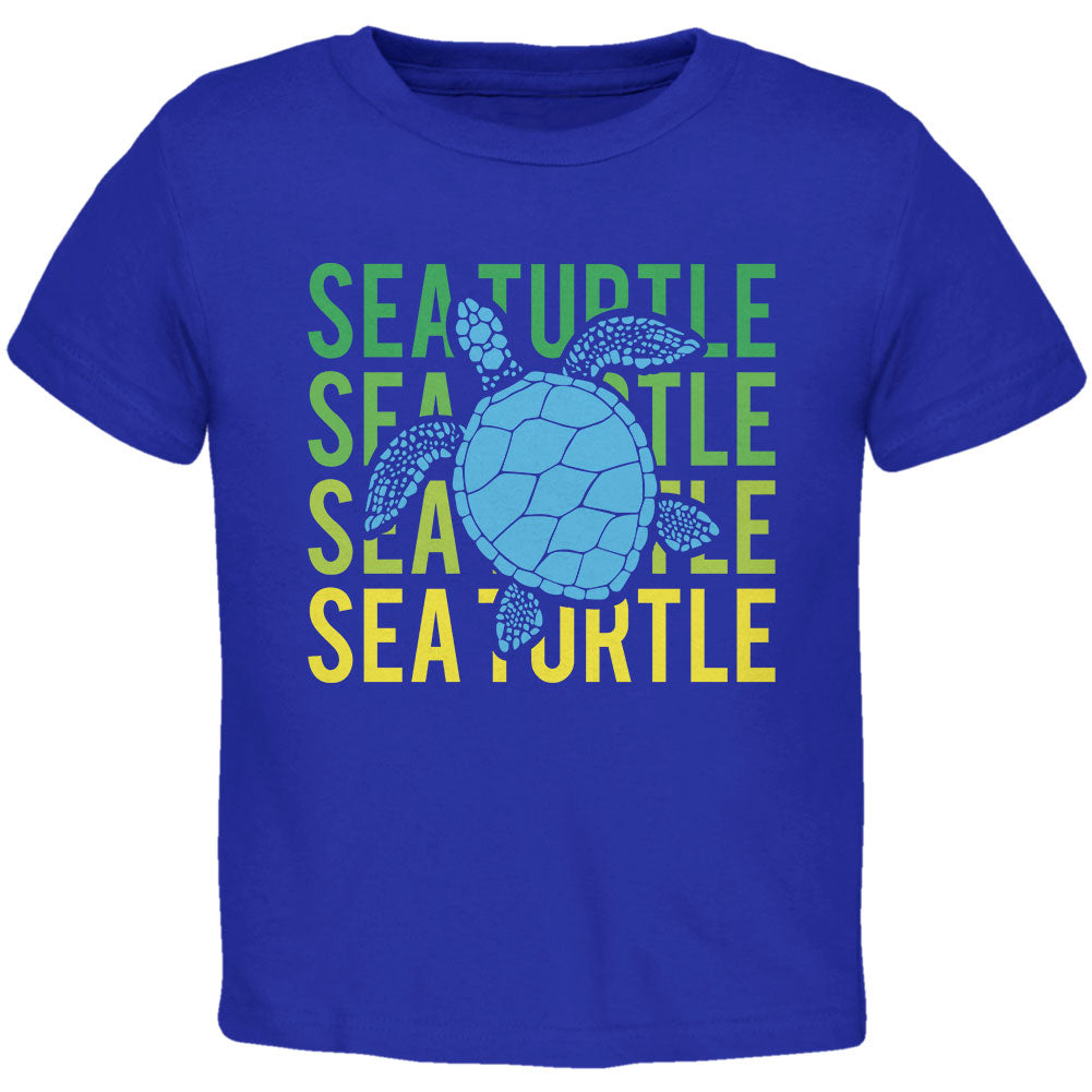 Sea Turtle Stacked Repeat Toddler T Shirt Toddler T-Shirts Old Glory 2T Royal