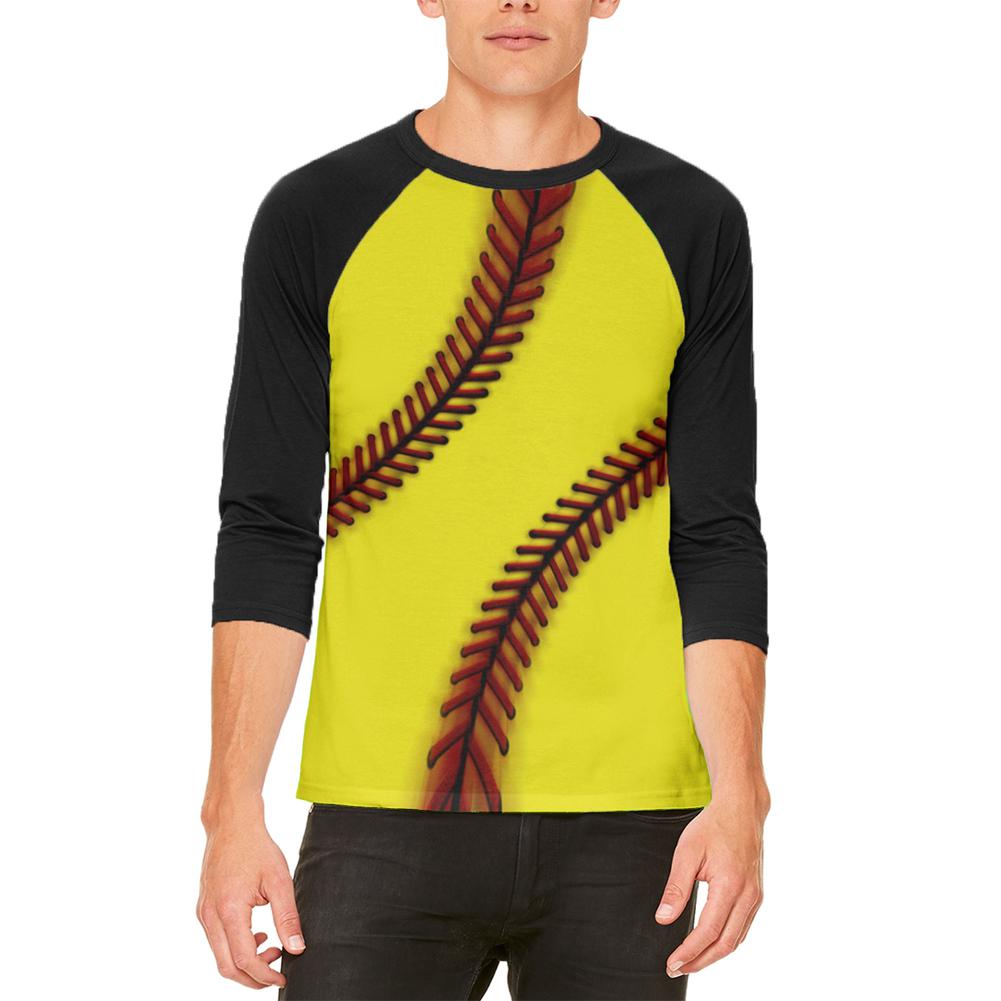 Fastpitch Softball Mens Raglan T Shirt Men's Raglans Old Glory 2XL White