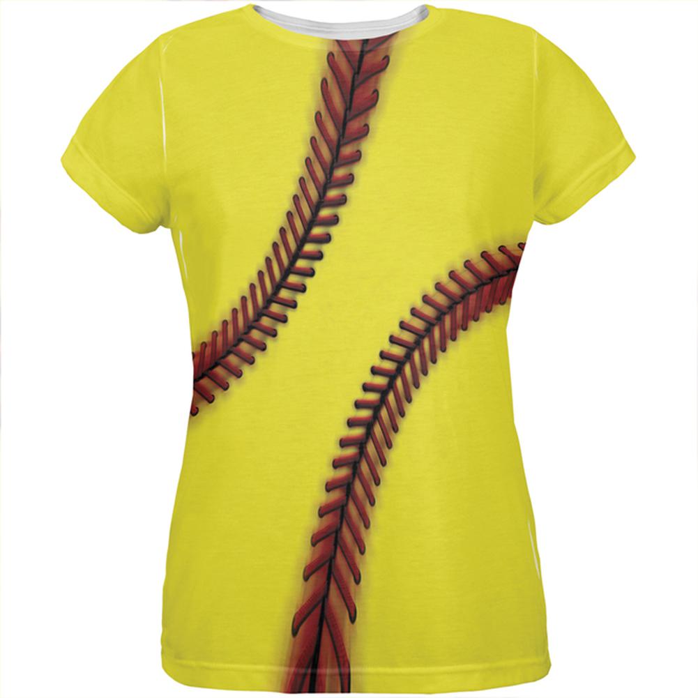 Fastpitch Softball All Over Womens T Shirt Women's T-Shirts Old Glory LG Multi
