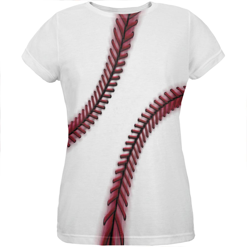 Fastball Baseball All Over Womens T Shirt Women's T-Shirts Old Glory LG Multi
