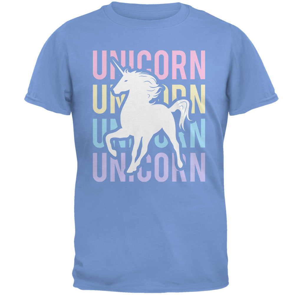 Unicorn Stacked Repeat Mens T Shirt - Blue - 3XL, image size:1001x1001