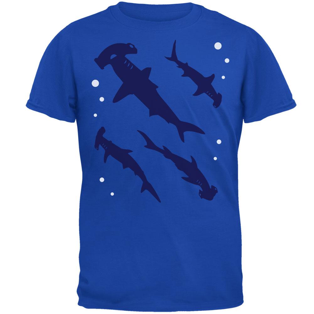 Hammerhead Shark Sharks School Mens T Shirt Men's T-Shirts Old Glory 2XL Royal