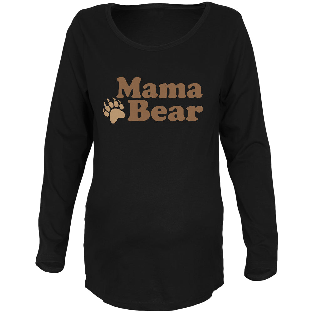 Mother's Day Mama Bear Maternity Soft Long Sleeve T Shirt Maternity Long Sleeve T-Shirts Old Glory 2XL Black