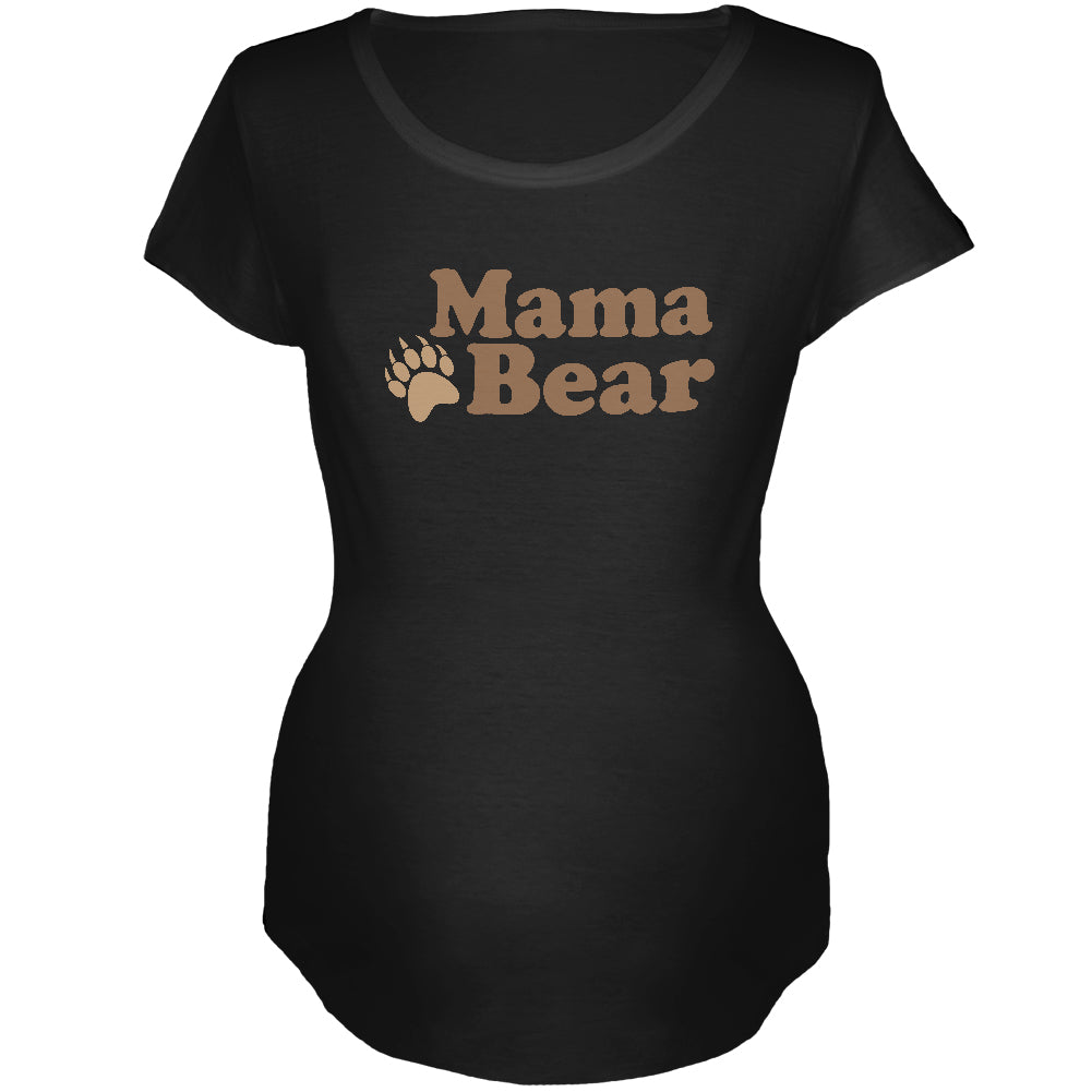 Mother's Day Mama Bear Maternity Soft T Shirt Maternity T-Shirts Old Glory 2XL Black