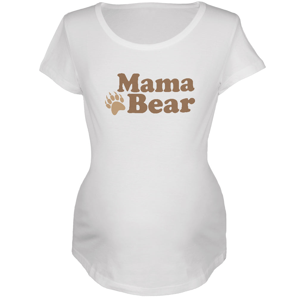 Mother's Day Mama Bear Maternity Soft T Shirt Maternity T-Shirts Old Glory 2XL White