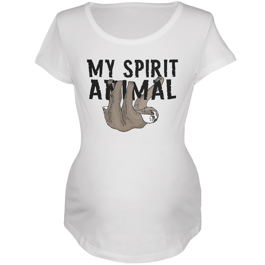 My Spirit Animal Sloth Maternity Soft T Shirt Maternity T-Shirts Old Glory 2XL White