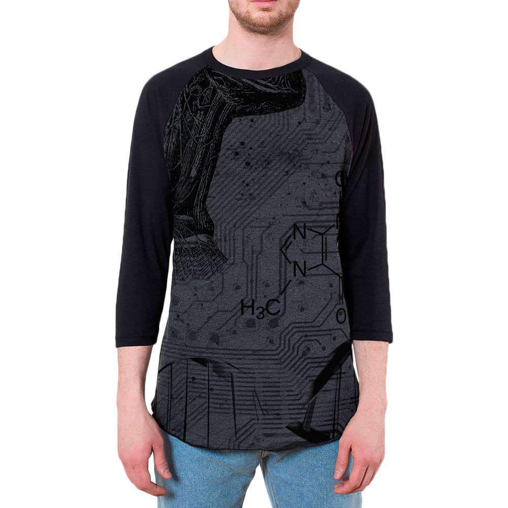 Science Geek Nerd Mens Raglan T Shirt Men's Raglans Old Glory 2XL Black