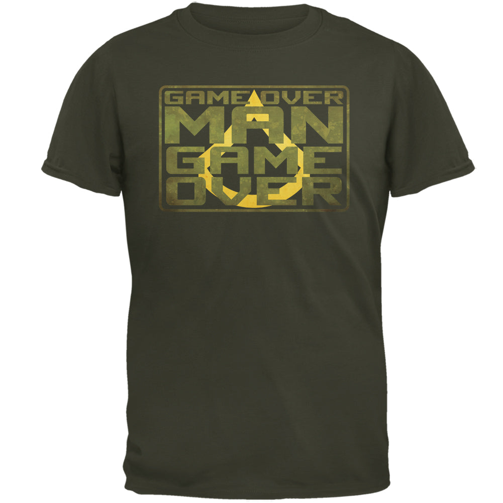 Game Over Man Game Over Mens T Shirt Men's T-Shirts Old Glory 2XL Olive