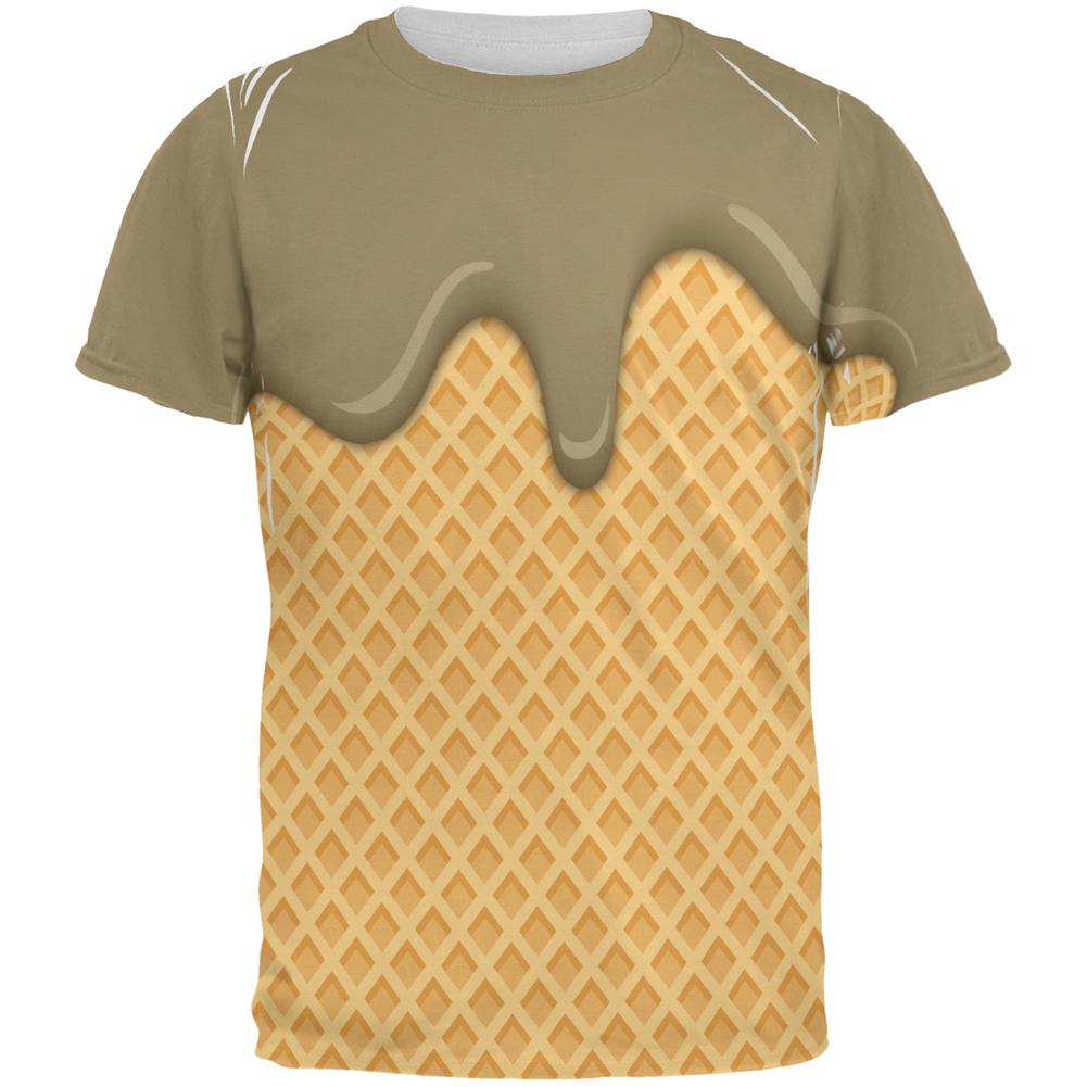 Melting Chocolate Ice Cream Cone All Over Mens T Shirt Men's T-Shirts Old Glory 2XL Multi