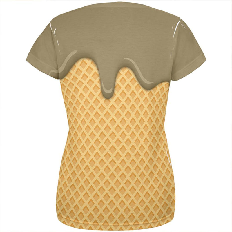 Melting Chocolate Ice Cream Cone All Over Womens T Shirt Women's T-Shirts Old Glory