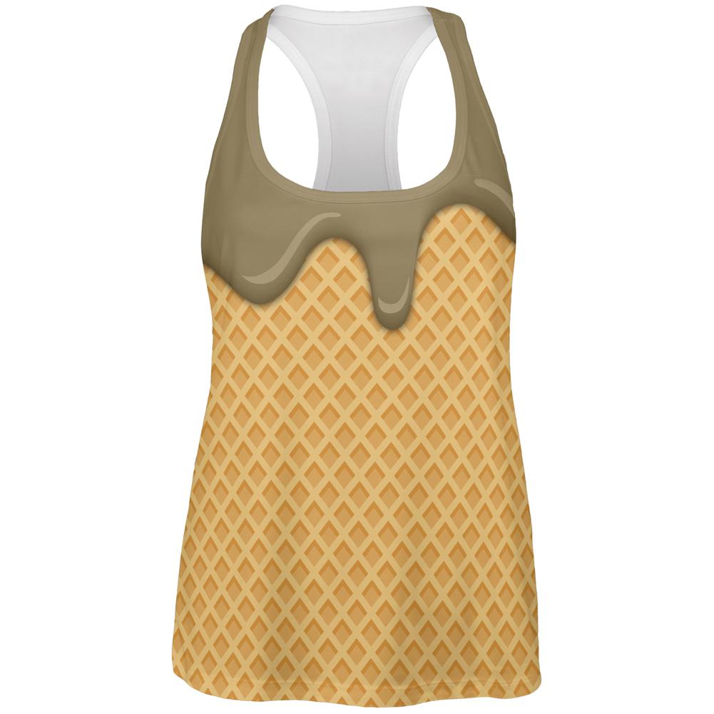 Melting Chocolate Ice Cream Cone All Over Womens Work Out Tank Top Women's Tank Tops Old Glory 2XL Multi