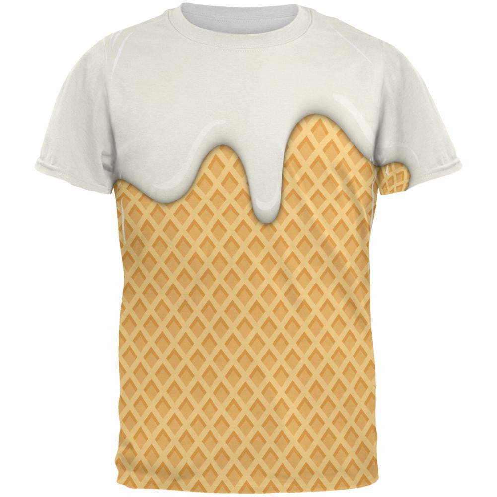 Melting Vanilla Ice Cream Cone All Over Mens T Shirt Men's T-Shirts Old Glory 2XL Multi