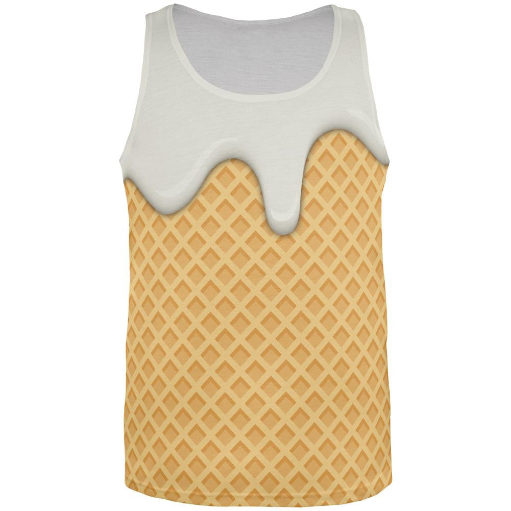 Melting Vanilla Ice Cream Cone All Over Mens Tank Top Men's Tank Tops Old Glory 2XL Multi