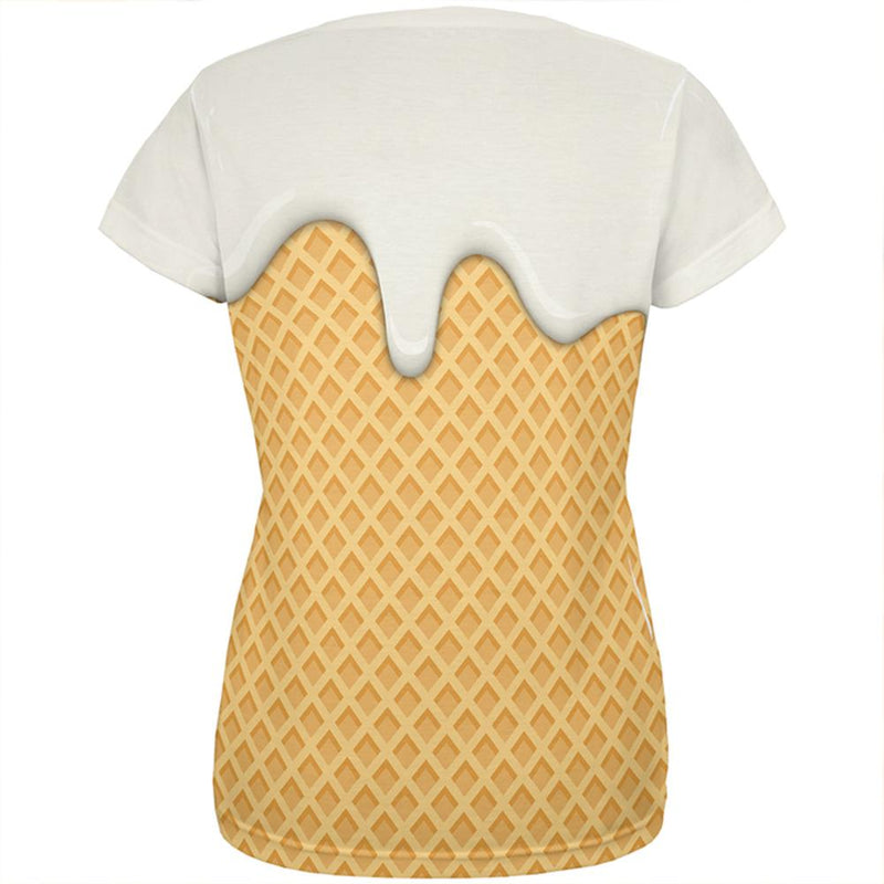 Melting Vanilla Ice Cream Cone All Over Womens T Shirt Women's T-Shirts Old Glory