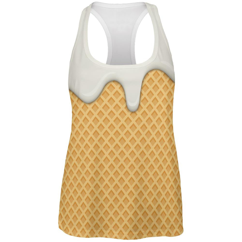 Melting Vanilla Ice Cream Cone All Over Womens Work Out Tank Top Women's Tank Tops Old Glory 2XL Multi