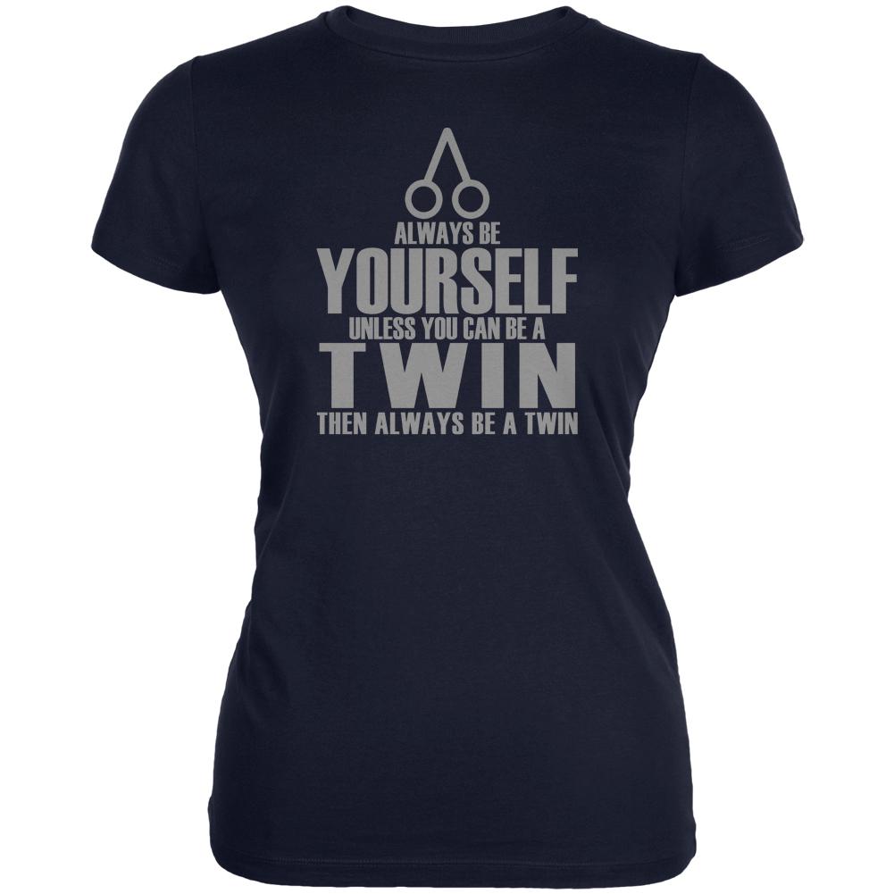Always Be Yourself Twin Juniors Soft T Shirt Juniors T-Shirts Old Glory 2XL Navy