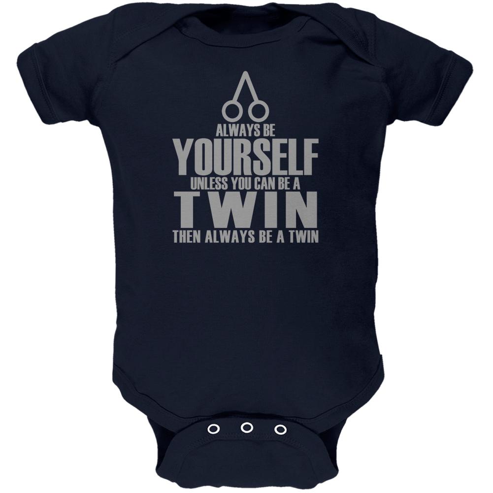 Always Be Yourself Twin Soft Baby One Piece Baby One Piece Old Glory 0-3M Navy