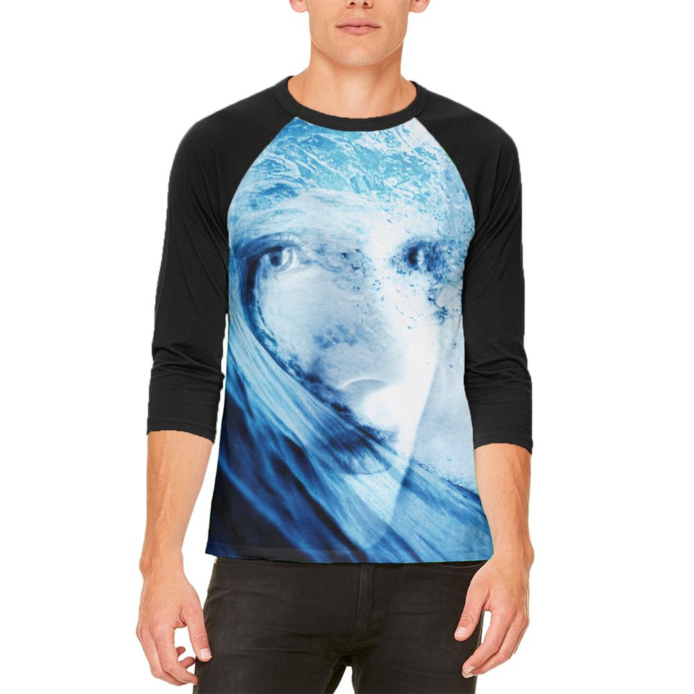 Beware The Siren Song Of Sadness Mens Raglan T Shirt Men's T-Shirts Old Glory 2XL White-Black
