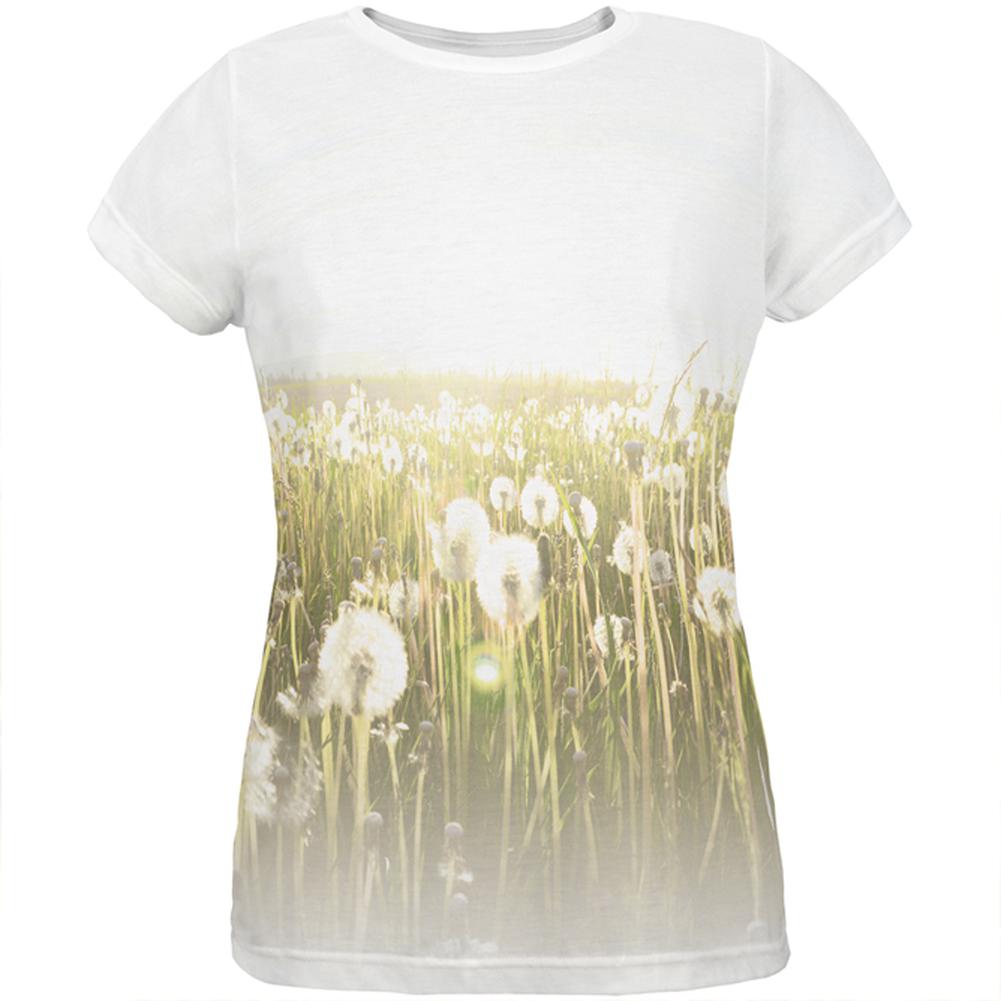 Field Of Wishes Dandelions All Over Womens T Shirt Women's T-Shirts Old Glory 2XL Multi
