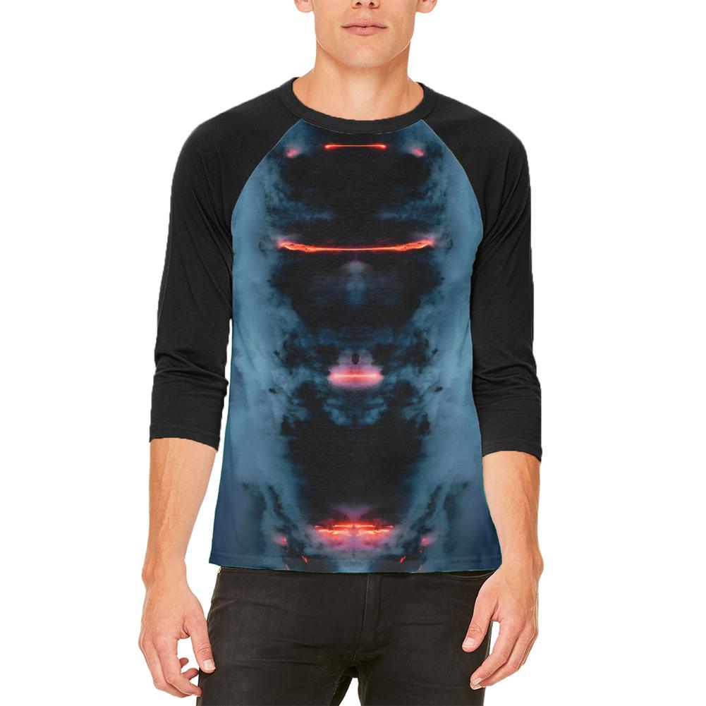 Demons In The Mist Lava Mens Raglan T Shirt Men's T-Shirts Old Glory 2XL White-Black