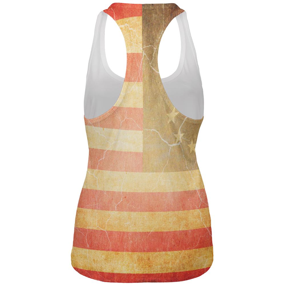 July 4th United States Constitution Betsy Ross Flag All Over Womens Work Out Tank Top Women's Tank Tops Old Glory