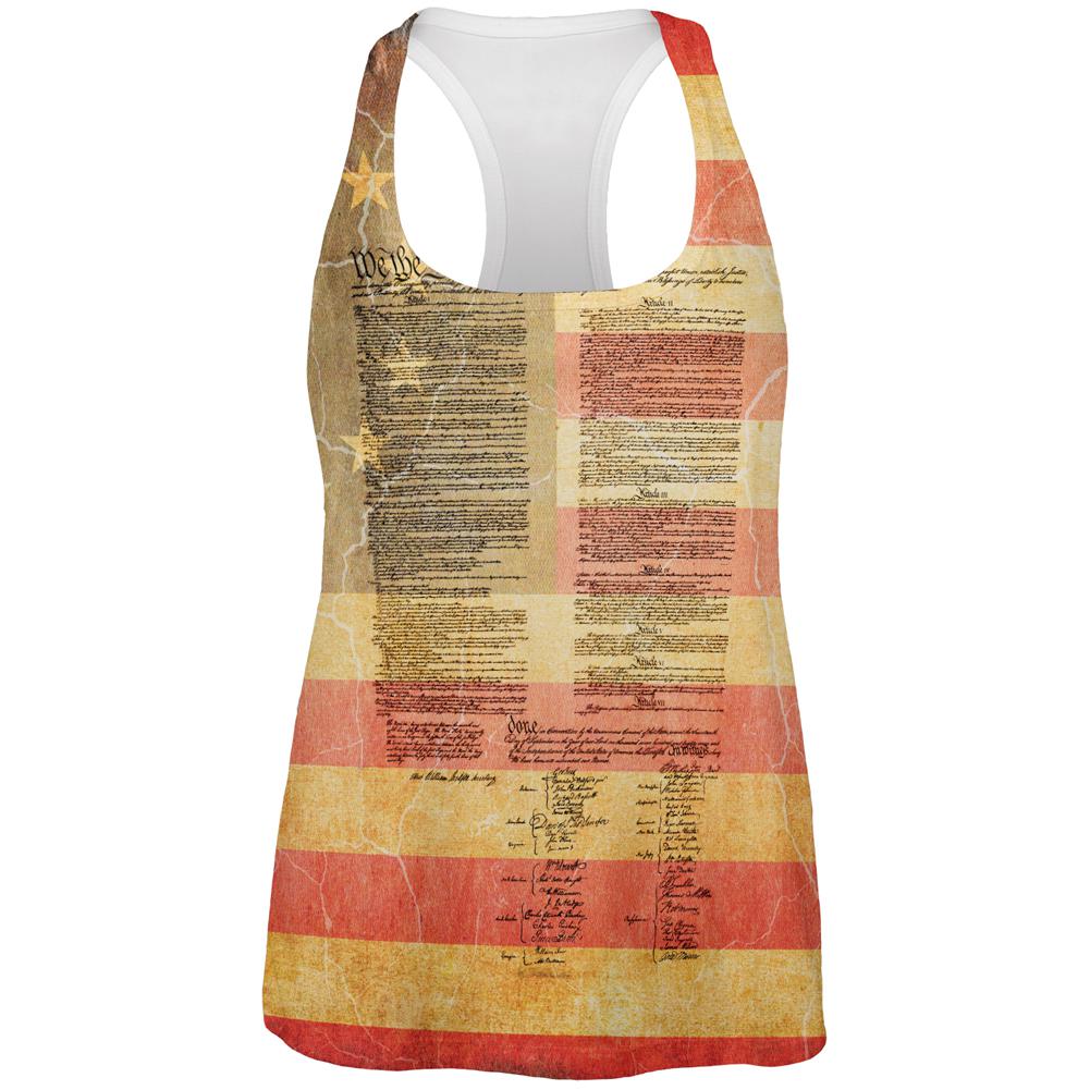 July 4th United States Constitution Betsy Ross Flag All Over Womens Work Out Tank Top Women's Tank Tops Old Glory 2XL Multi