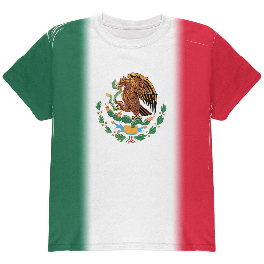Cinco De Mayo Mexican Flag All Over Youth T Shirt Youth T-Shirts Old Glory LG Multi