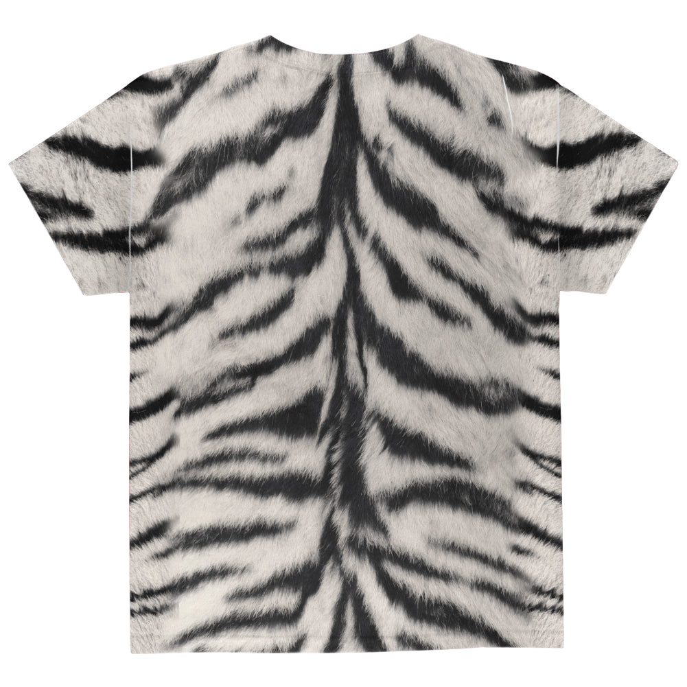 Halloween Costume White Siberian Tiger Costume All Over Youth T Shirt Youth T-Shirts Old Glory