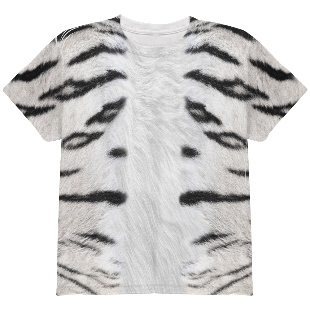 Halloween Costume White Siberian Tiger Costume All Over Youth T Shirt Youth T-Shirts Old Glory SM