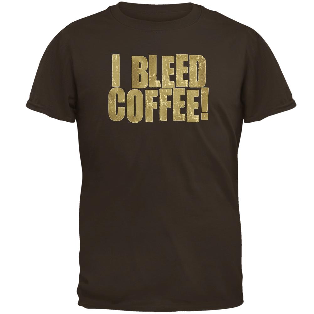I Bleed Coffee Addict Funny Mens T Shirt Men's T-Shirts Old Glory 2XL Brown