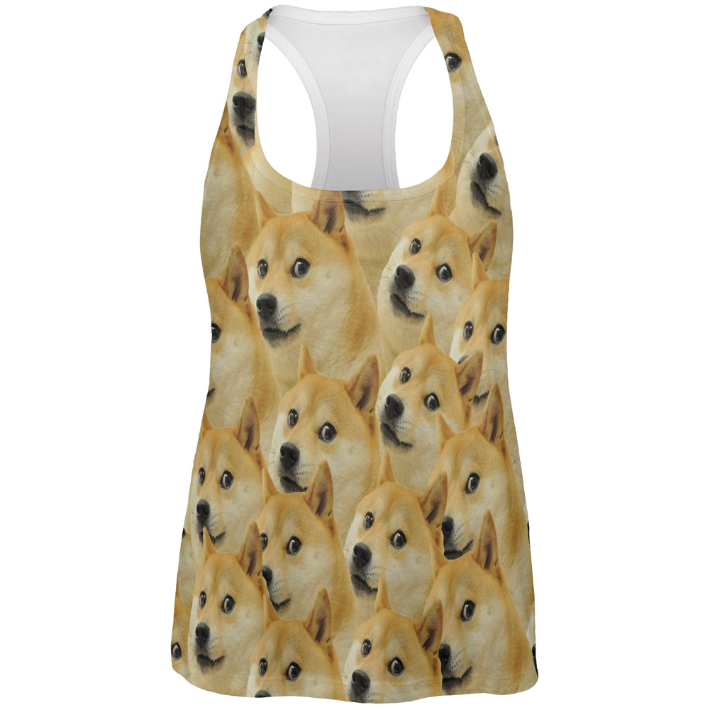 Doge Meme Funny All Over Womens Work Out Tank Top Women's Tank Tops Old Glory 2XL Multi
