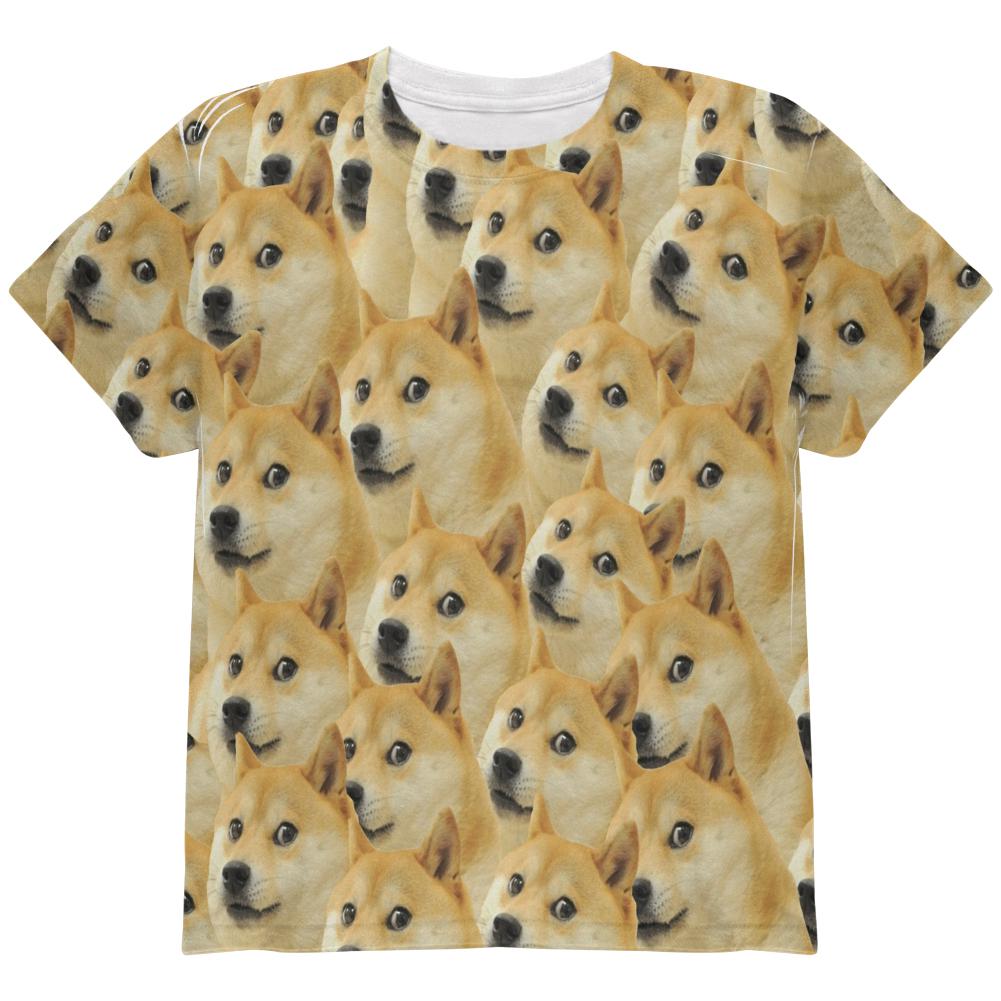 Doge Meme Funny All Over Youth T Shirt Youth T-Shirts Old Glory YLG Multi