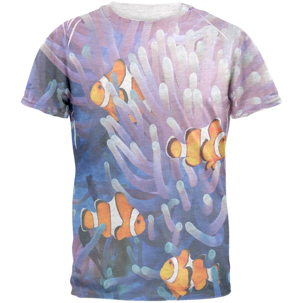 Clownfish Sea Anemone Mens T Shirt Men's T-Shirts Old Glory 2XL White