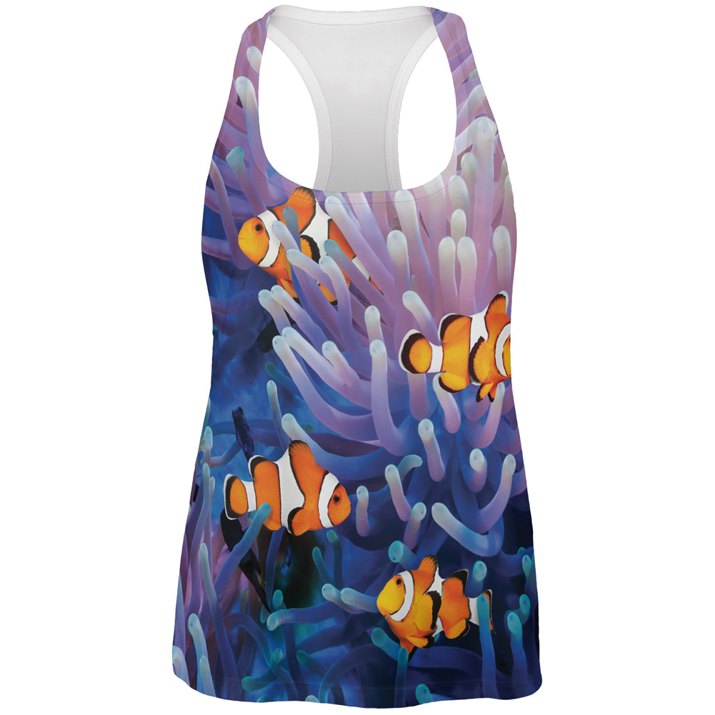 Clownfish Sea Anemone All Over Womens Work Out Tank Top Women's Tank Tops Old Glory 2XL Multicolored