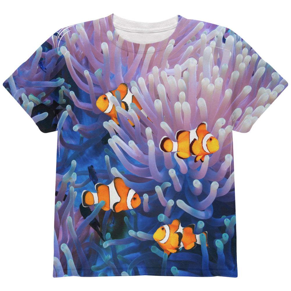 Clownfish Sea Anemone All Over Youth T Shirt Youth T-Shirts Old Glory YLG Multicolored