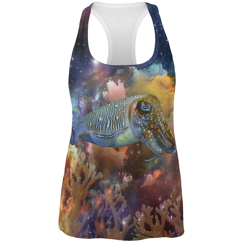 Cuttlefish In Space All Over Womens Work Out Tank Top Women's Tank Tops Old Glory 2XL Multicolored
