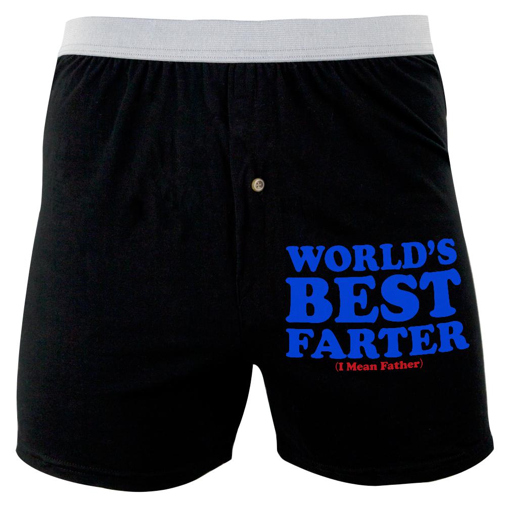 Father's Day World's Best Farter Soft Knit Boxer Men's Boxers & Briefs Old Glory 2XL Black