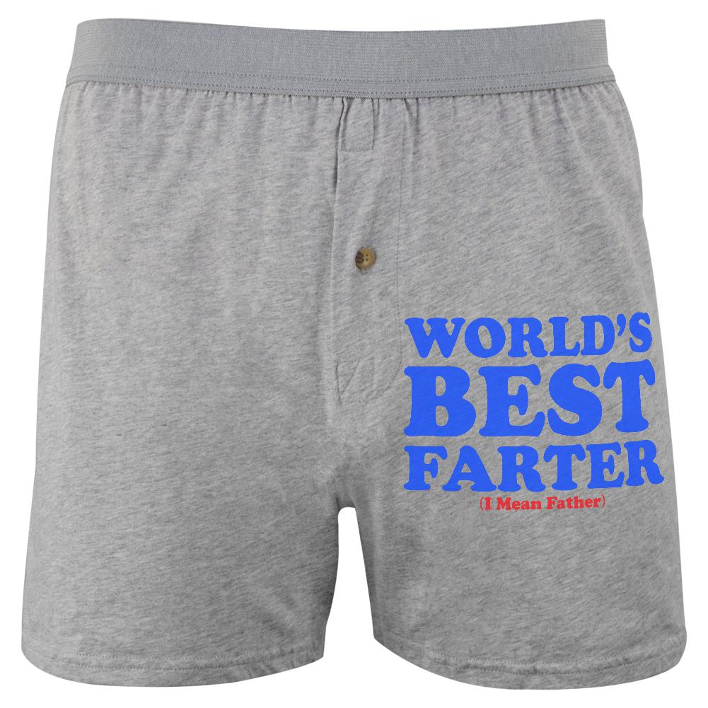 Father's Day World's Best Farter Soft Knit Boxer Men's Boxers & Briefs Old Glory 2XL Heather