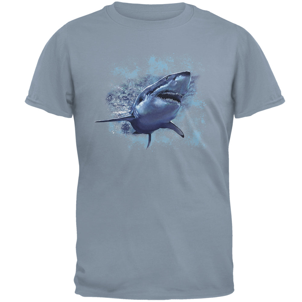 Great White Shark Mens T Shirt Men's T-Shirts Old Glory 2XL Stone Blue