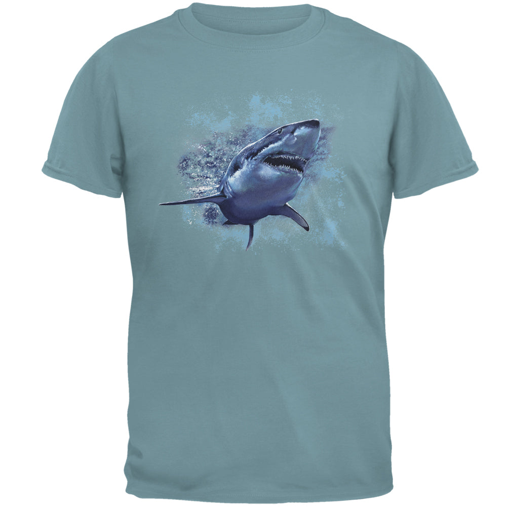 Great White Shark Mens T Shirt Men's T-Shirts Old Glory 2XL Seafoam