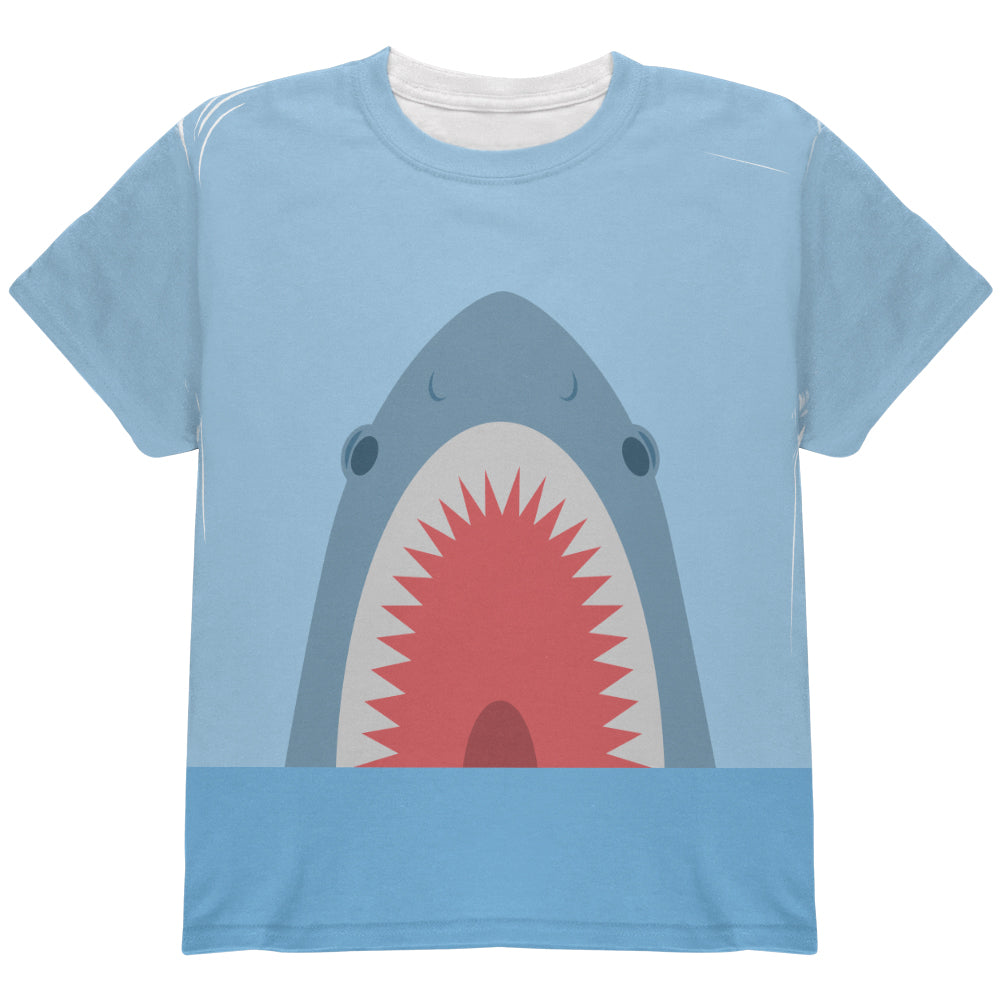 Cute Fun Shark Attack All Over Youth T Shirt Youth T-Shirts Old Glory YLG Multi