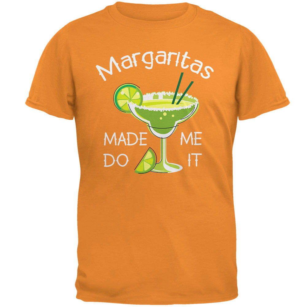Cinco de Mayo Margaritas Made Me Do It Mens T Shirt Men's T-Shirts Old Glory 2XL Tangerine