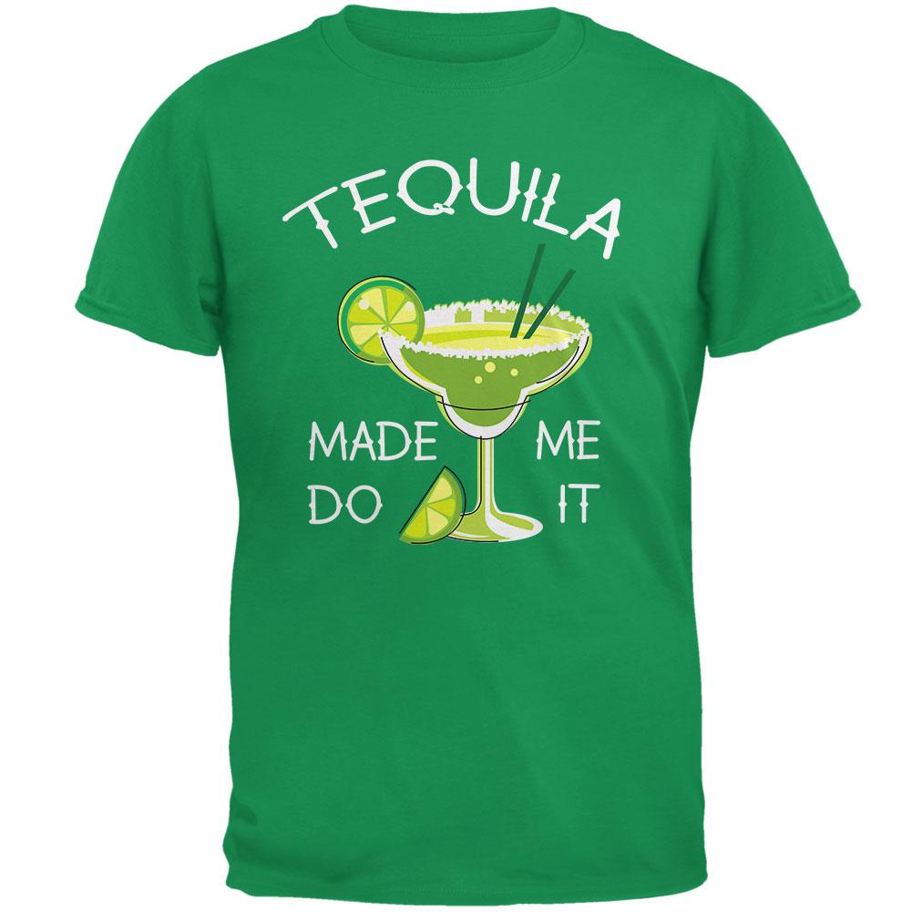 Cinco de Mayo Tequila Made Me Do It Mens T Shirt Men's T-Shirts Old Glory 2XL Irish Green