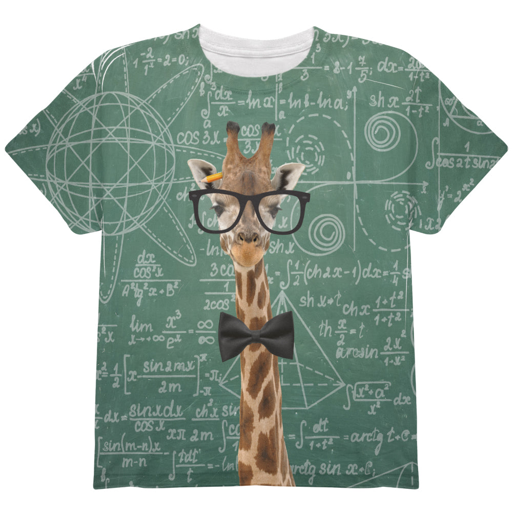 Giraffe Geek Math Formulas All Over Youth T Shirt Youth T-Shirts Old Glory YLG Multi