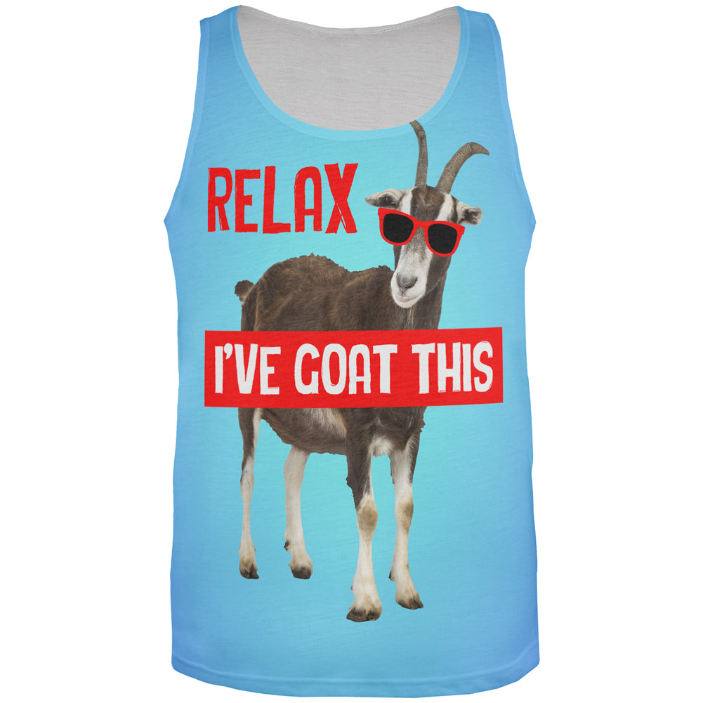 Relax I've Goat Got This All Over Mens Tank Top Men's Tank Tops Old Glory 2XL White