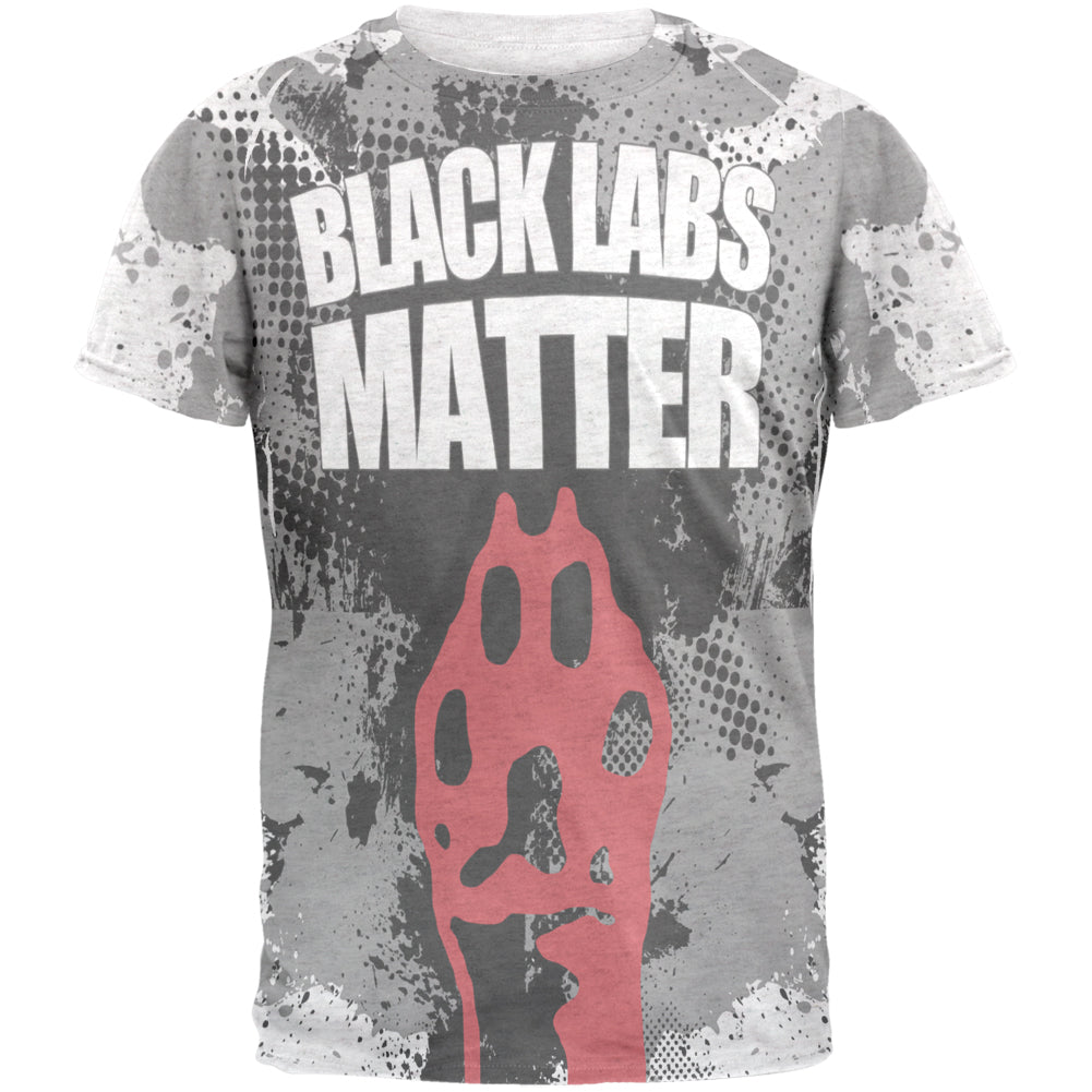Black Labs Matter Funny Splatter Mens T Shirt Men's T-Shirts Old Glory 2XL White