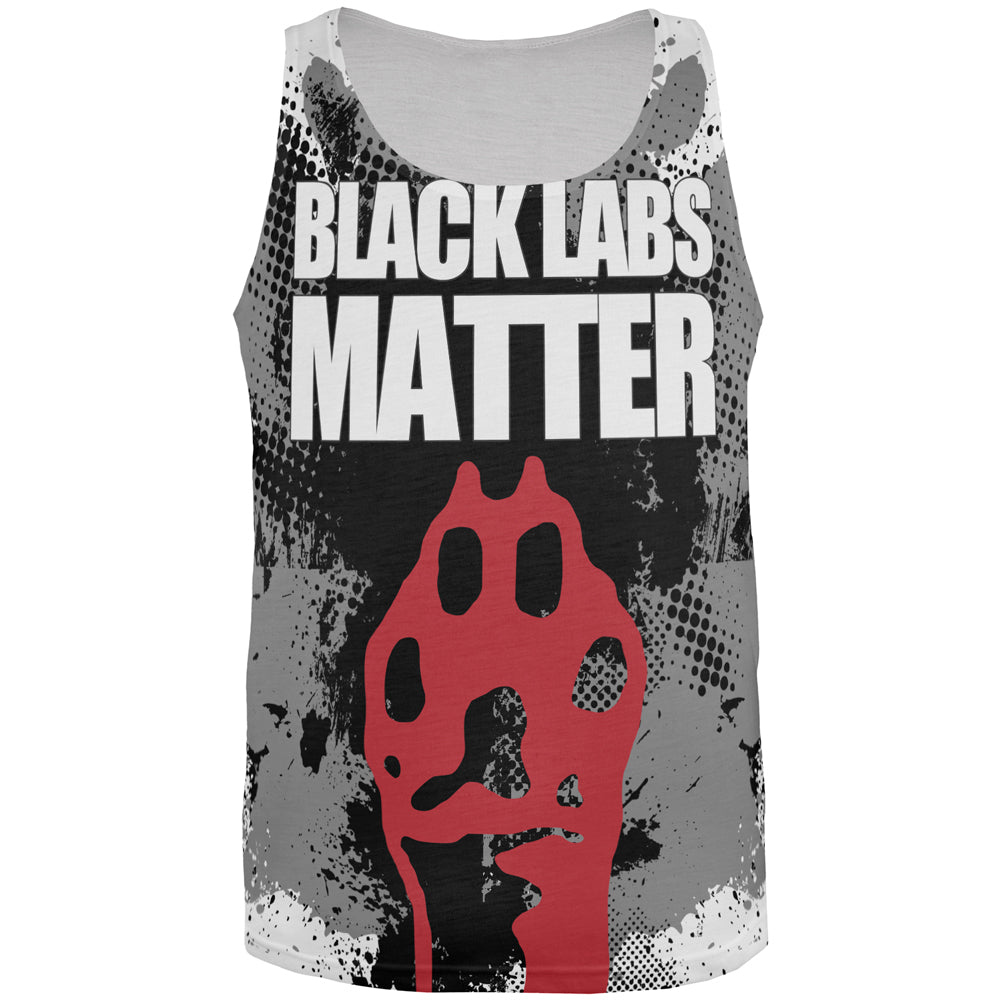 Black Labs Matter Funny Splatter All Over Mens Tank Top Men's Tank Tops Old Glory 2XL Multicoloured