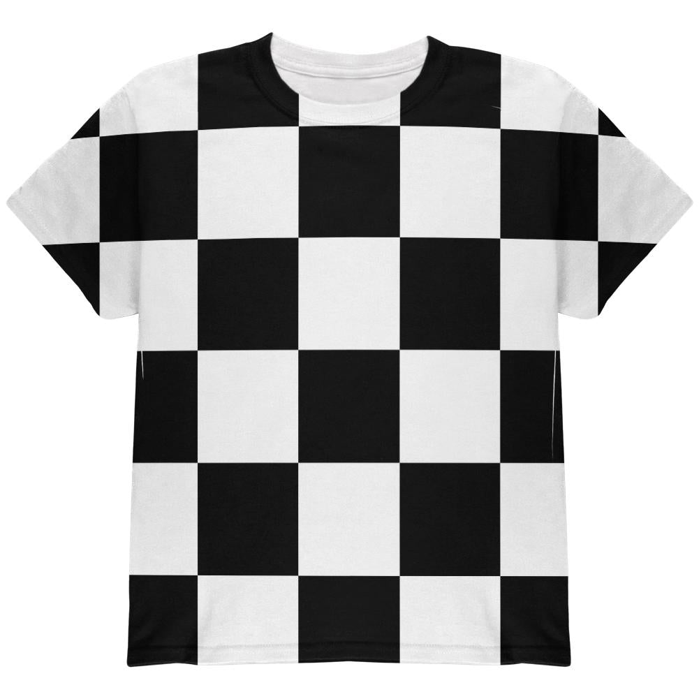 Finish Line Checkered Flag All Over Youth T Shirt Youth T-Shirts Old Glory LG Multi